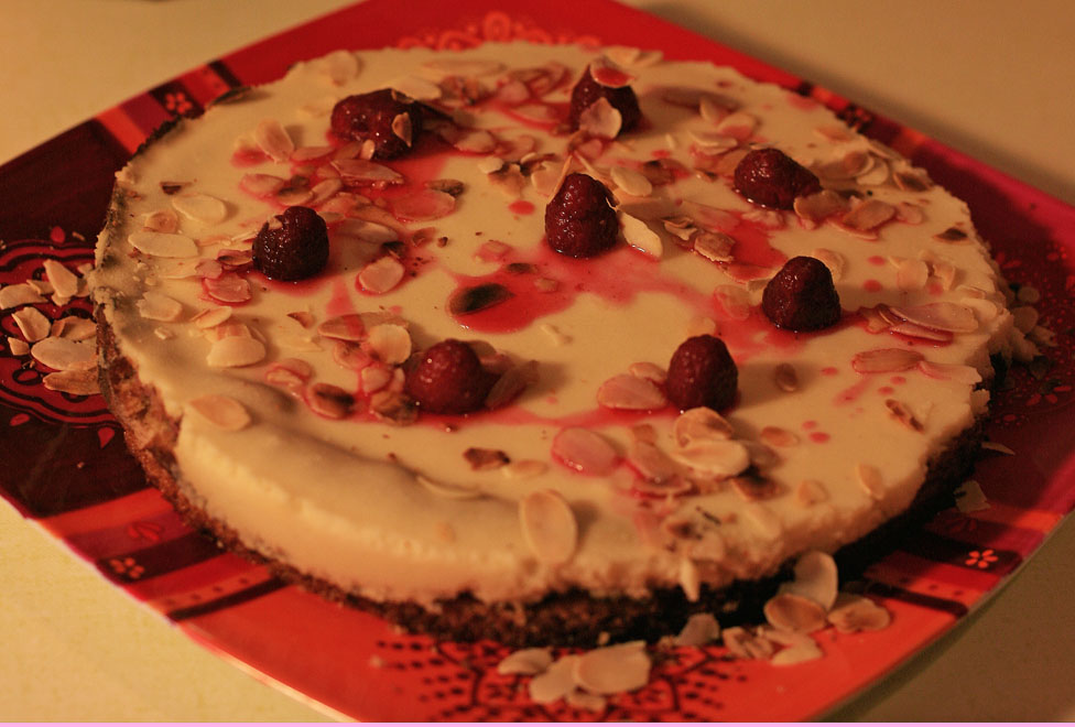 Gâteau framboises amandes mascarpone