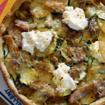 Tarte salée courgettes et poulet