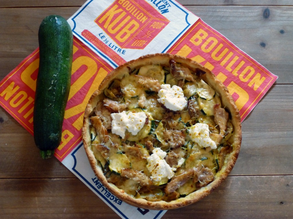 Tarte salée courgettes et poulet